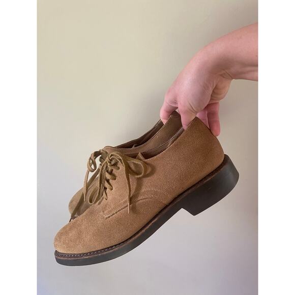 Polo Ralph Lauren Mens Suede Oxford Shoes Tan Beige Preppy Ivy League Luxury 8 main image 8